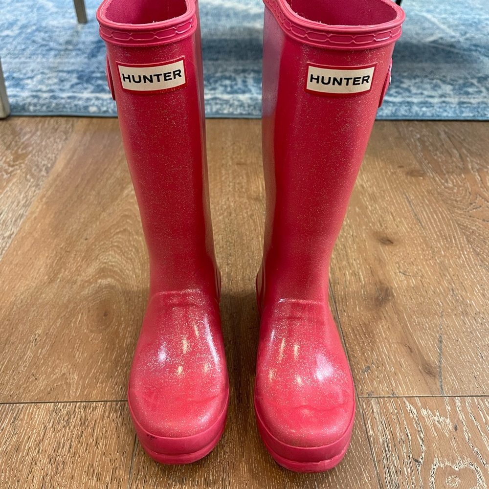 Kids Hunter Rain boots - sparkly pink